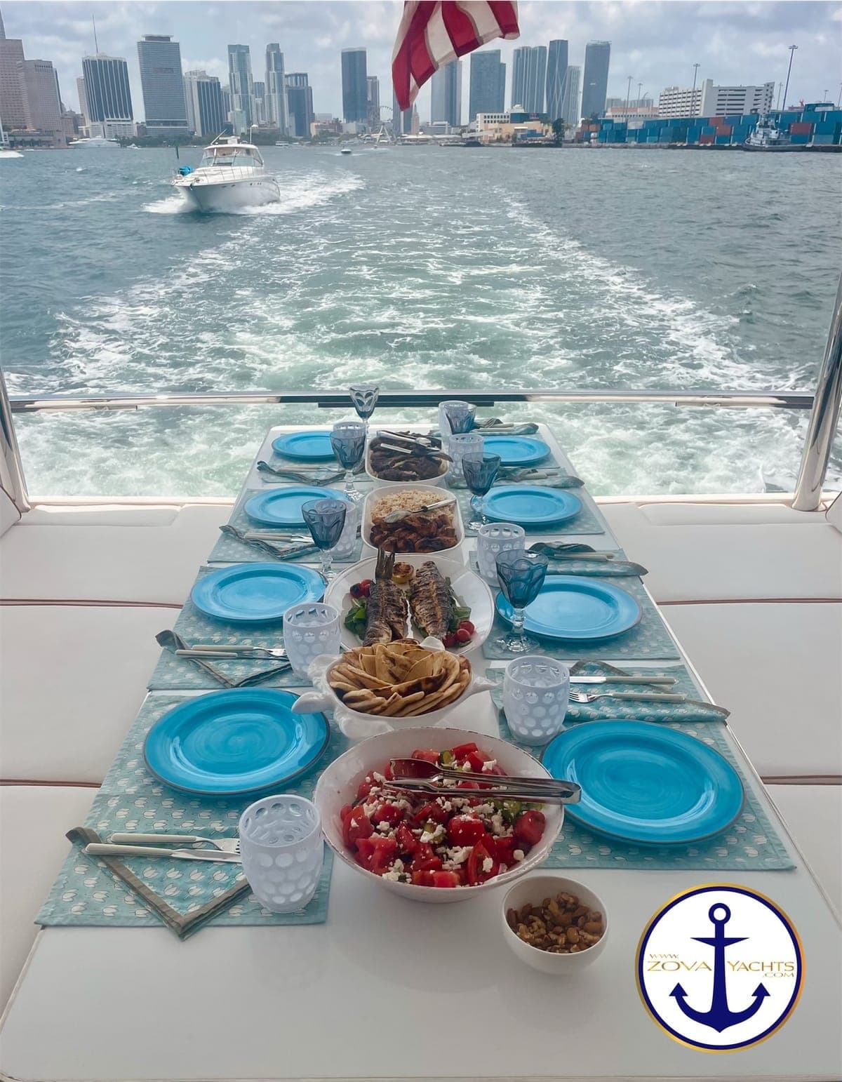 Private chef catering onboard